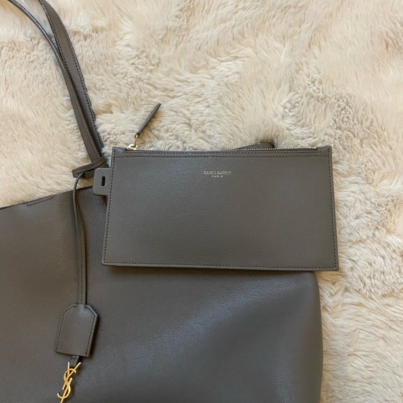 Saint Laurent Grey Shopping Leather Tote - Picture 2 of 13